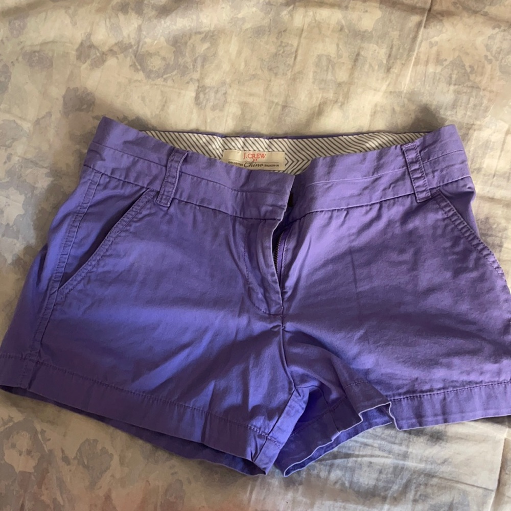 J Crew purple chino shorts